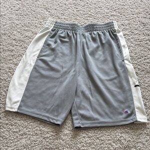 Champion Gray Athletic Shorts with White Side Panels